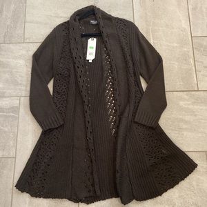 Women’s Brown Knit Sweater, O/S, NEW with tags